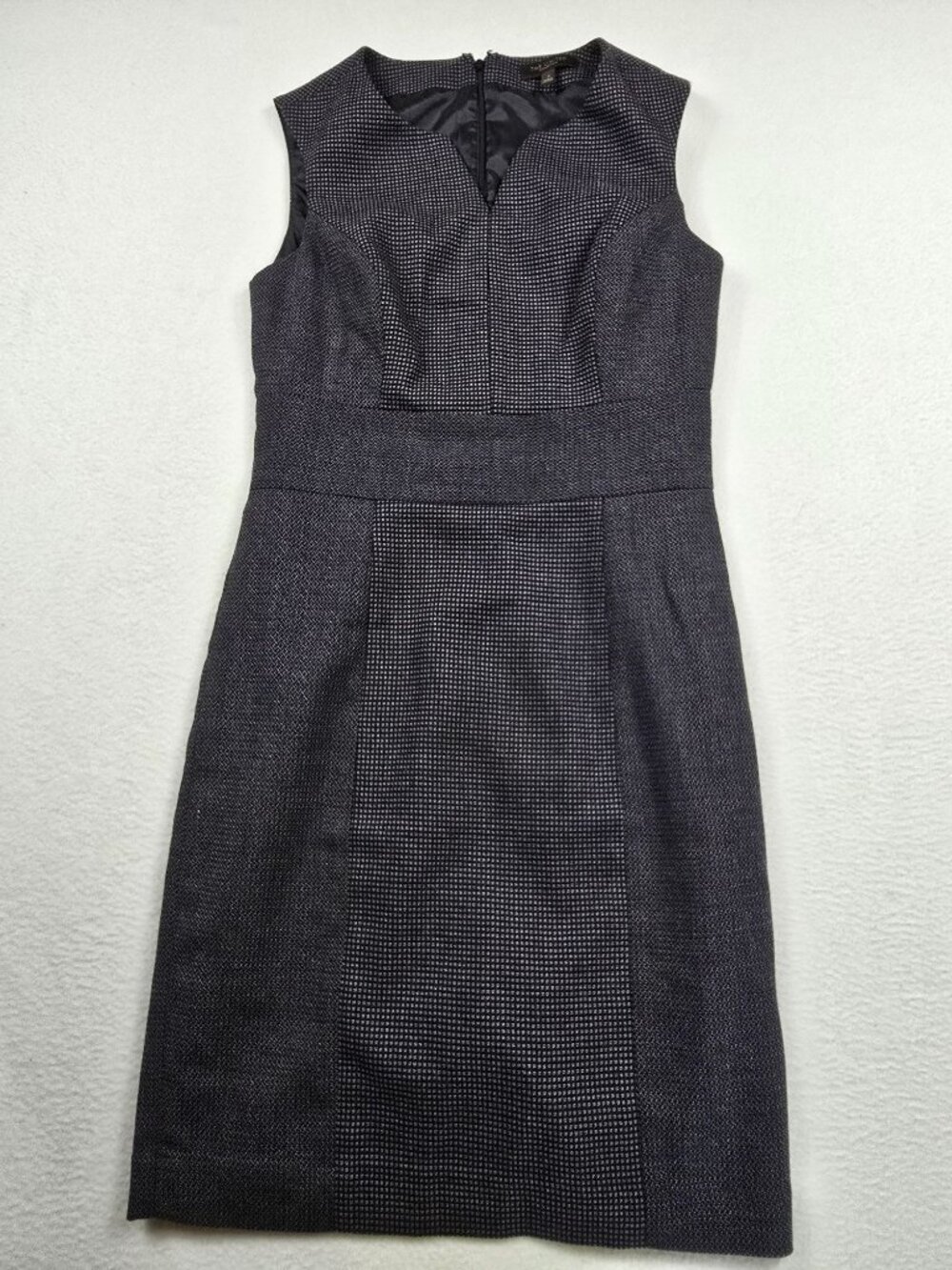 The Limited Womens Size 2 Dress Sleeveless Sheath Gray Houndstooth